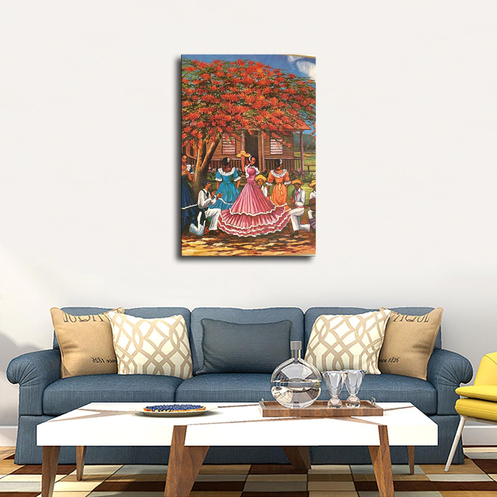 chmgap chmgap Puerto Rico Art The Carnival Mexican Folk Poster Canvas Picture Printing Art Decoration Living Room Bedroom Home Background Wall Decoration (1218inch Unframed)