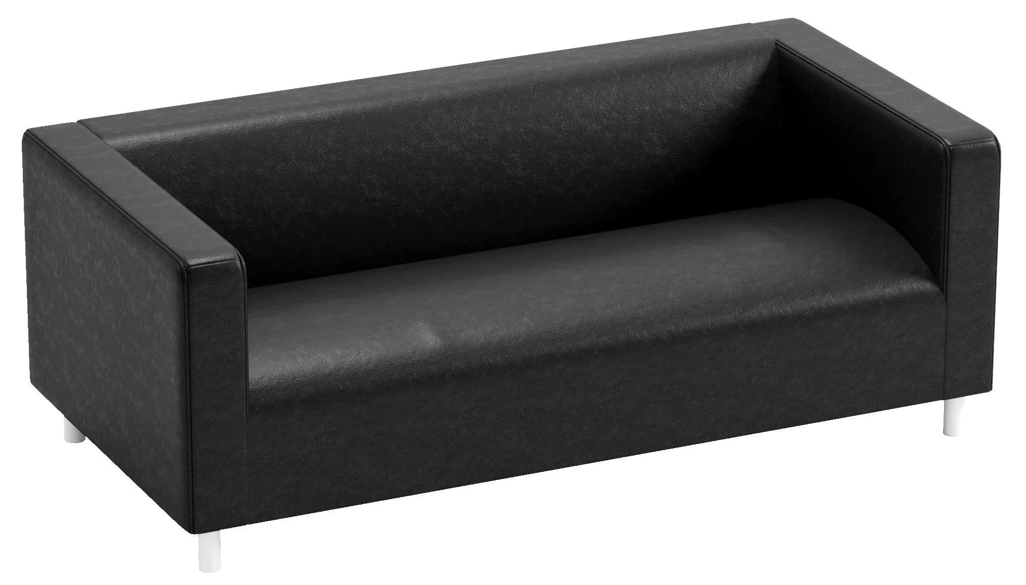 Sofa Pro The PU Leather Klippan Loveseat Sofa Cover Replacement is Made Compatible for IKEA Klippan Loveseat Sofa Slipcover. (Black PU Leather)