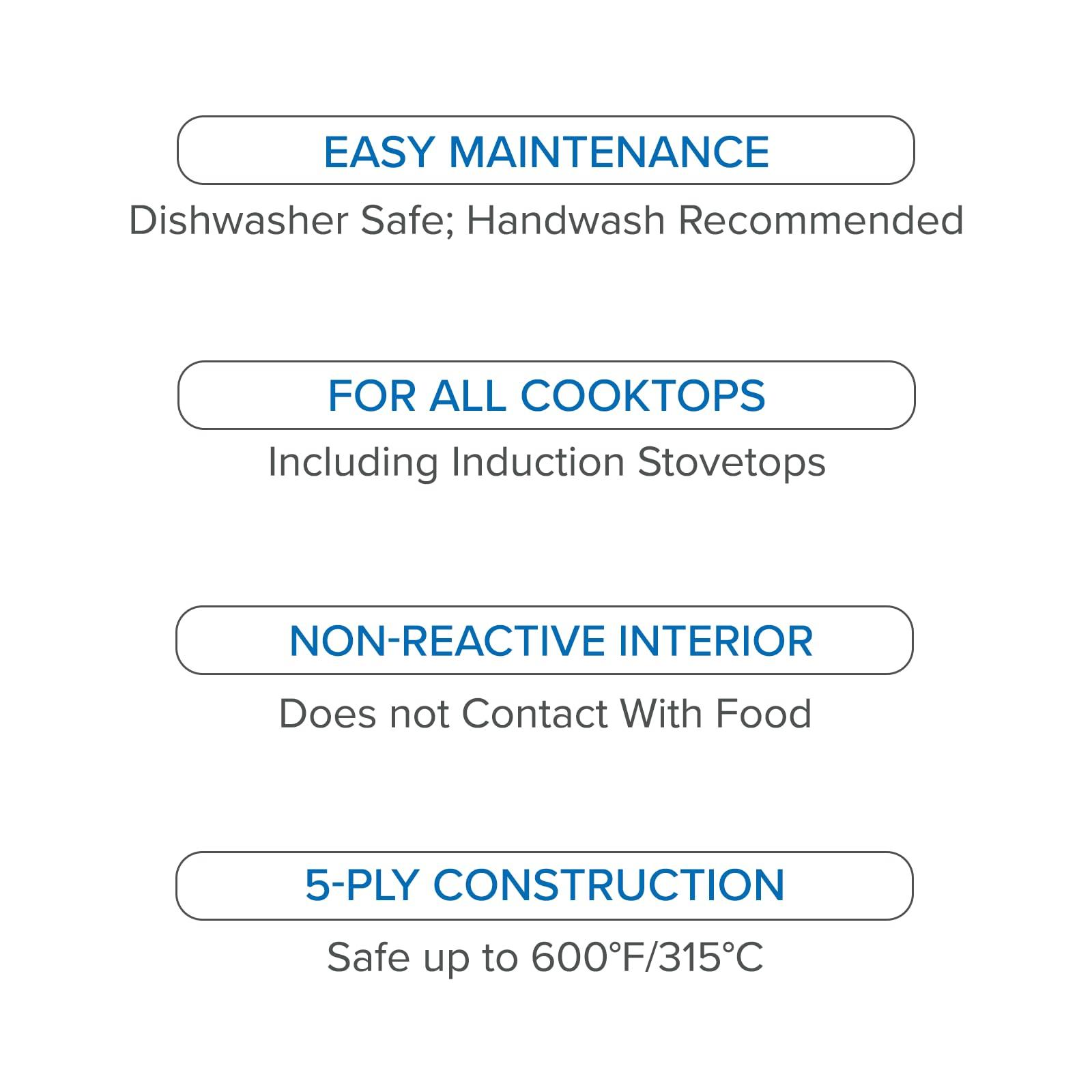 Viking Culinary Viking Culinary Professional 5-Ply Stainless Steel Fry Pan, 12 Inch, Ergonomic Stay-Cool Handle, Dishwasher, Oven Safe, Works on All Cooktops including Induction