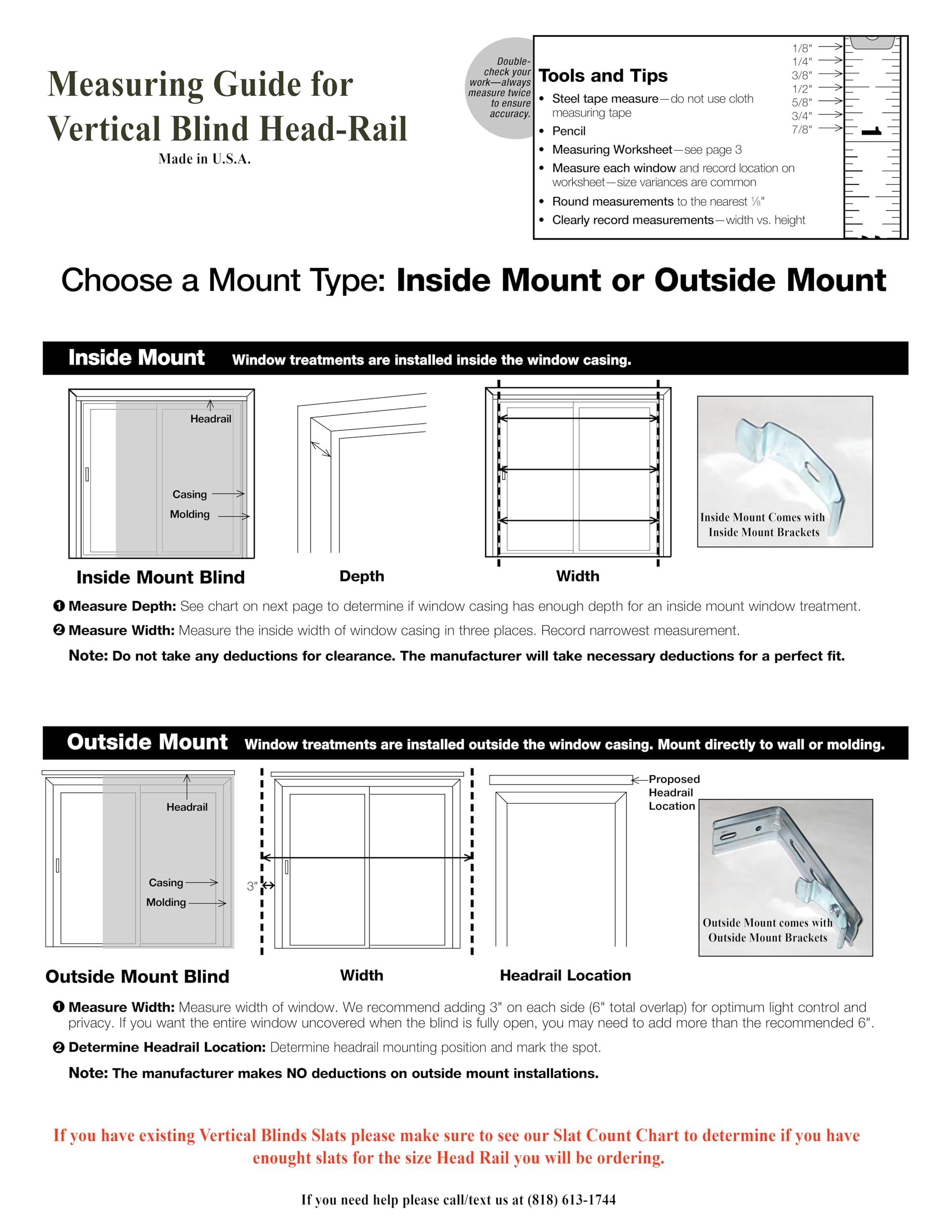 California Blinds Company Vertical Blinds Replacement Headrail Track Custom Made to Your Size, Stack, and Control Type - Complete with Brackets and Hardware (67.5 inches)