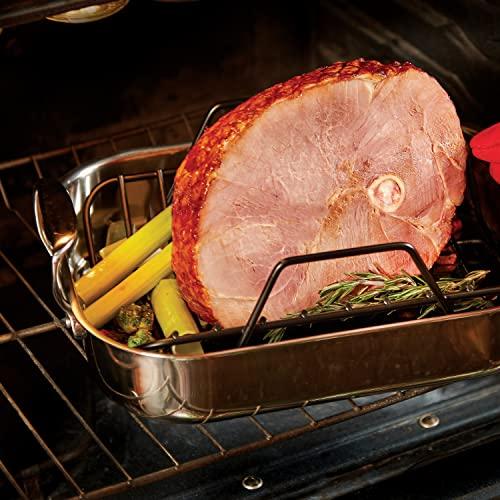 All-Clad All-Clad Specialty Stainless Steel Roaster with Nonstick Rack 11x14 Inch Oven Broiler Safe 600F Roaster Pan, Pots and Pans, Bakeware, Silver