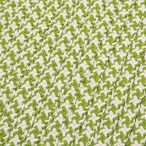 HNU 1 Piece 4' x 6' Rectangle Casual Border Houndstooth Patterned Latex Free Indoor Outdoor Area Rug, Stain Fade Resistant Reversible Accent Braided Rug, Polypropylene Synthetic Fiber Lime Green Area Rug
