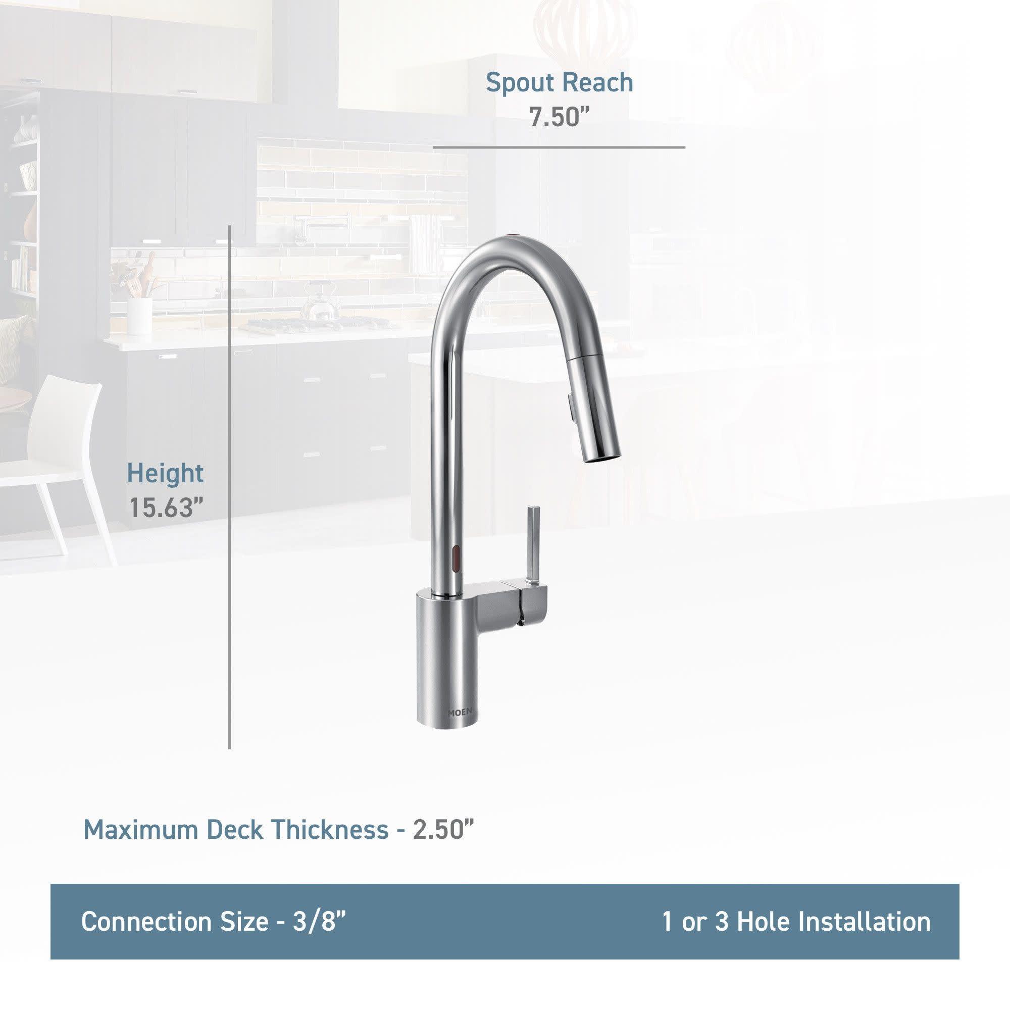Moen Moen Align Spot Resist Stainless Motionsense Two-Sensor Touchless One-Handle High Arc Modern Pulldown Kitchen Faucet with Reflex Docking System, 7565ESRS