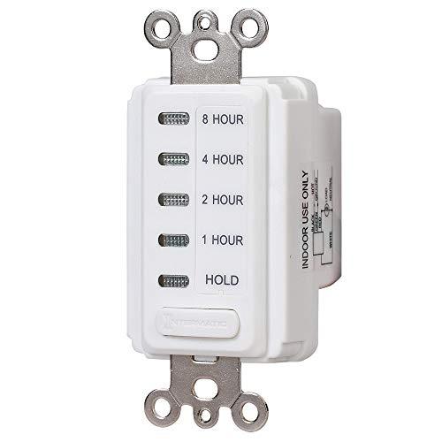 Intermatic Intermatic EI220W 1/2/4/8 Hour SPST 1800-Watt in-Wall Countdown Timer, White