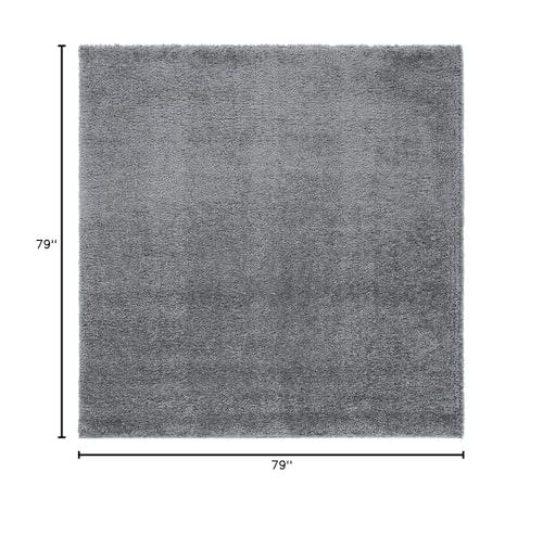 Safavieh SAFAVIEH Decora Shaggy Collection Area Rug - 6'7" Square, Dark Grey, 2-inch Thick Ideal for High Traffic Areas in Living Room, Bedroom (DES101-9017)