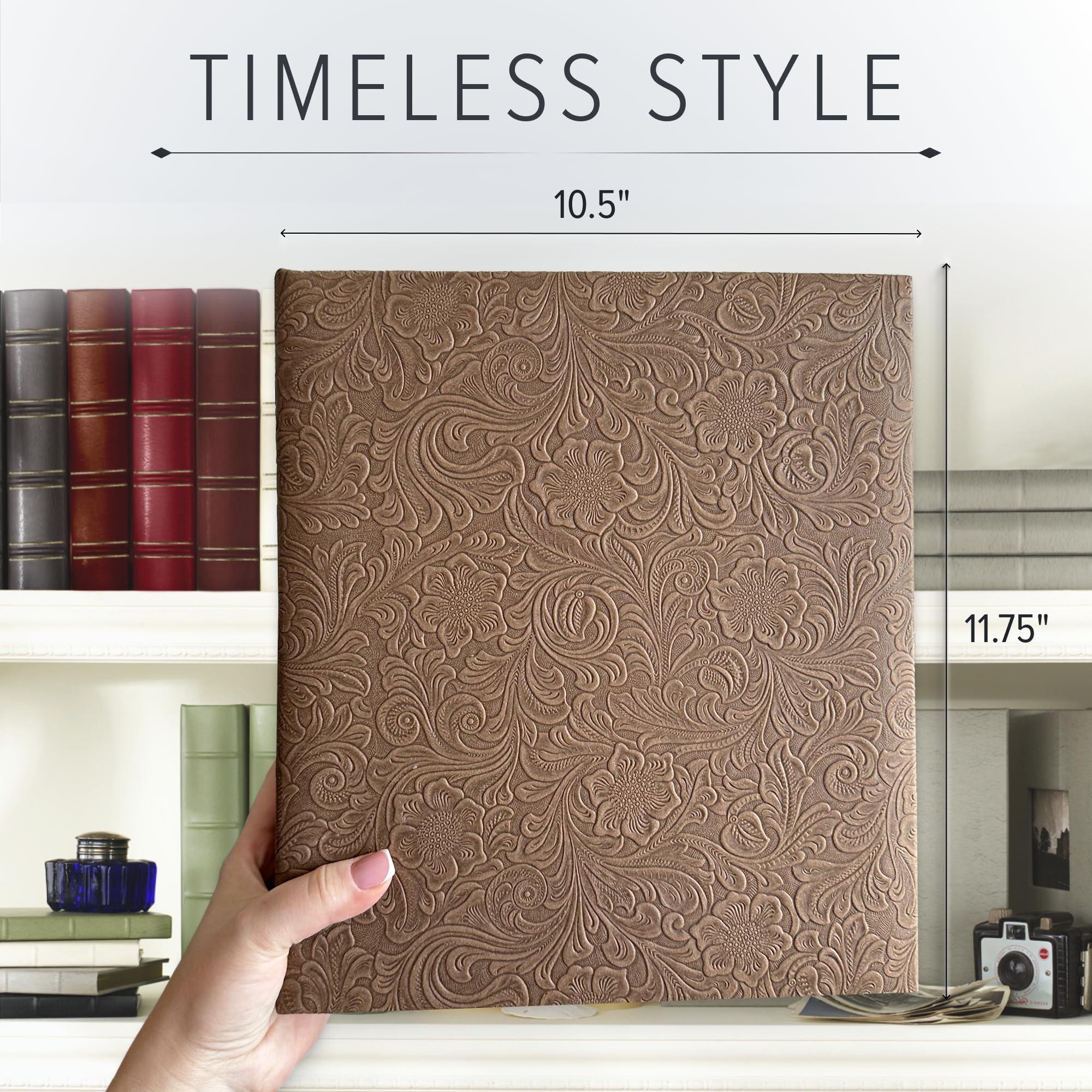 Gallery Leather Gallery Leather Photo Album 4x6-3 Ring Binder Photo Album, 60 Pages for 120 Photos, Fillable, Can Fit 8x10 and 5x7 Photos, Handcrafted - Acadia Tan - 11.75 x 10.5 \", Gallery