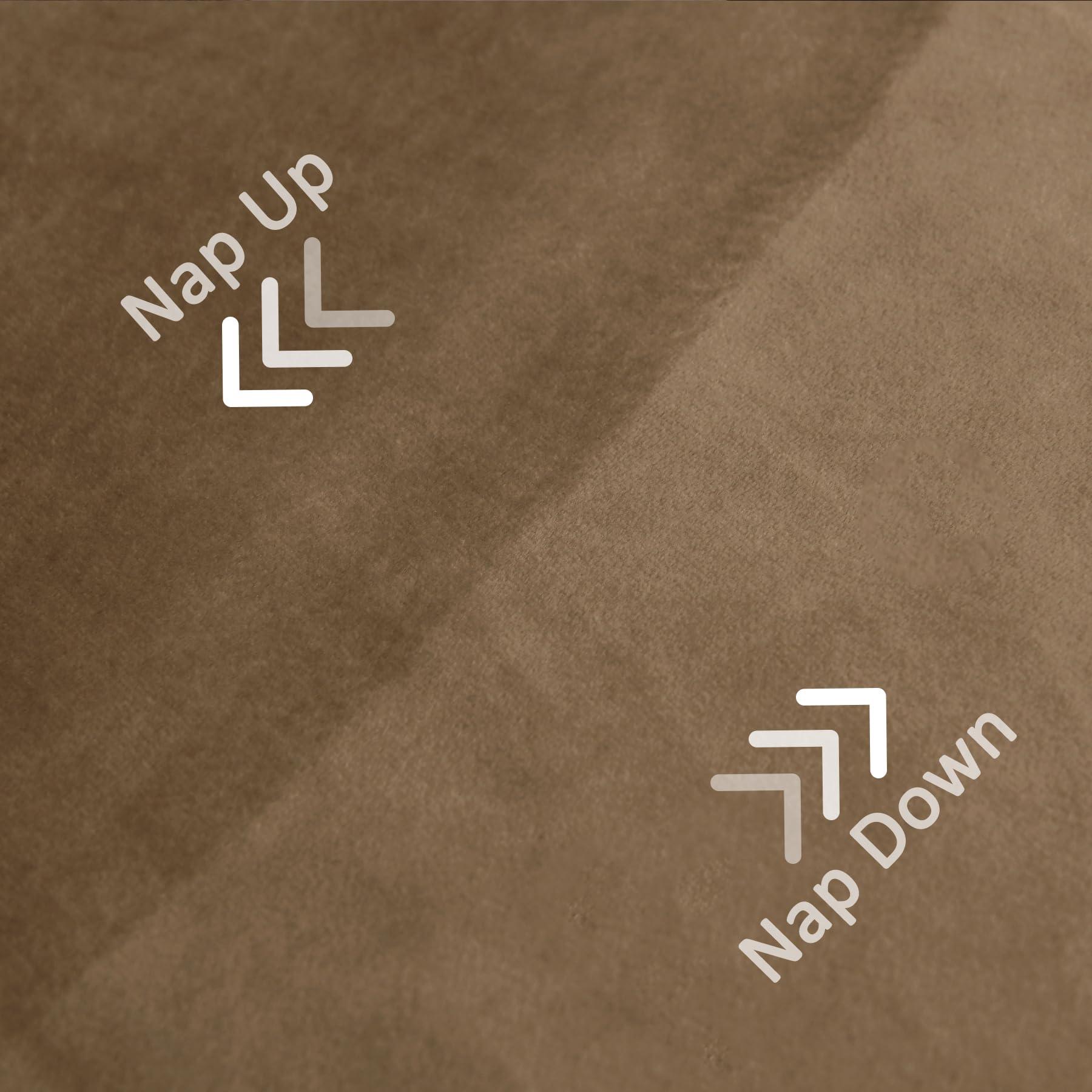 Fcosie Fcosie 204 Inches Long Thick Thermal Insulated Velvet Curtains Pinch Pleated Extra Long Curtains & Drapes for High Ceiling Room Darkening Curtains Drapery Draperies, Toffee, 50" W by 204" L, 1 PC