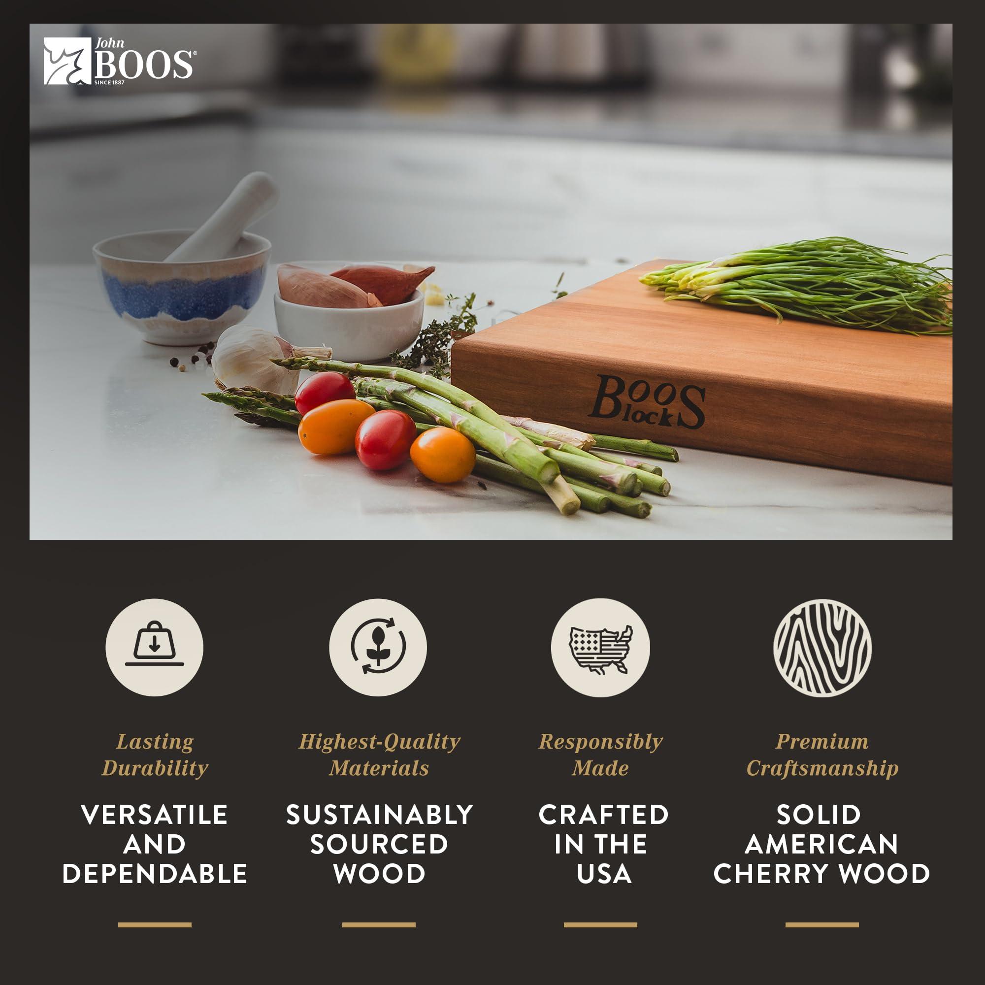 John Boos John Boos Block R-Board Reversible Wood Cutting Board, 18\"x12\"x1.5\", Cherry