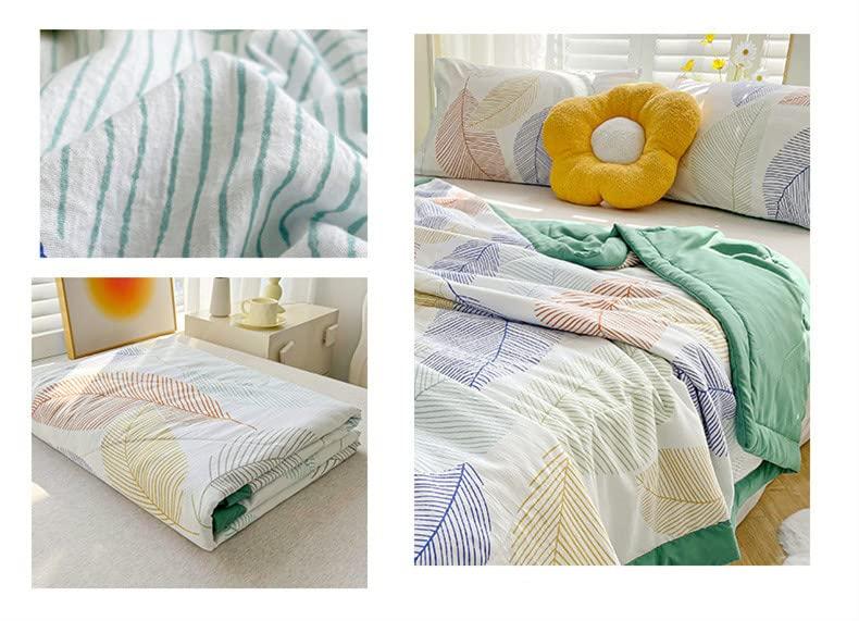 LUZBOSE LUZBOSE Ultra-light summer seam superfine fiber down quilt car blanket nap blanket summer cool quilt air conditioner quilt(150 * 200CM, A16)