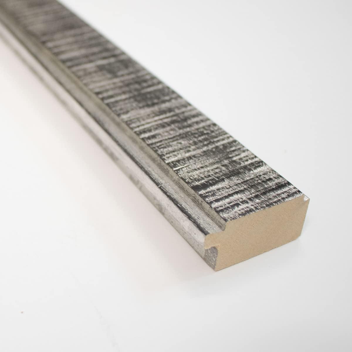 CustomPictureFrames.com 23x16 Frame Silver Black Rustic Sonoma Solid Wood Picture Frame | 1.5 Inch Moulding Width | Complete with UV Acrylic Plexiglass, Foam Board Backing & Hanging Hardware Included