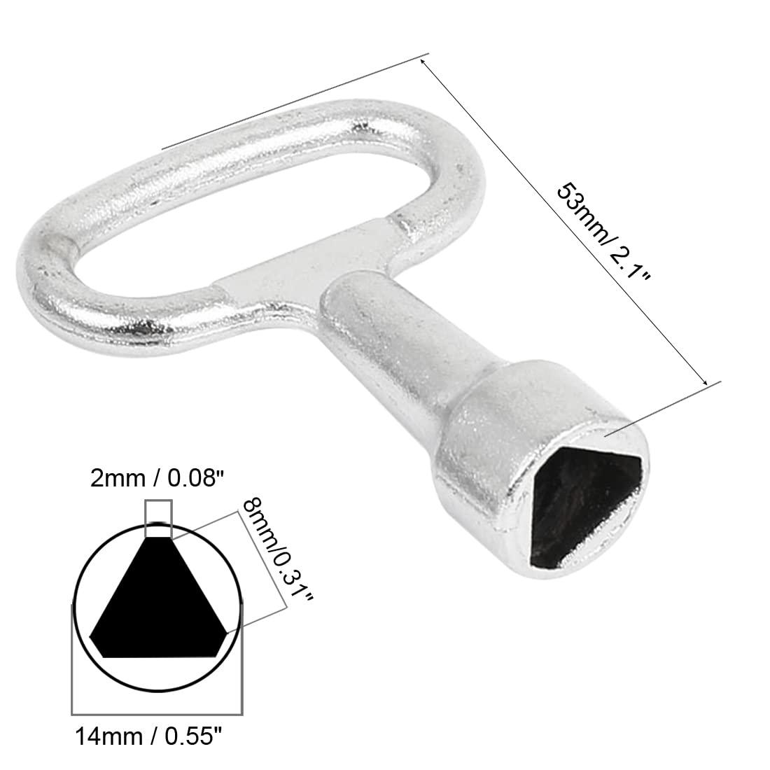 uxcell uxcell 2Pcs Metal Triangle Socket Spanner Key for 14x8x2mm Triangular Panel Lock
