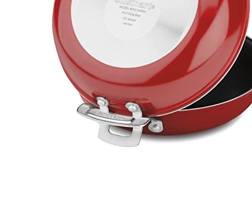 Cuisinart Cuisinart FP2-24R 10-Inch Nonstick Set Frittata Non-Stick Sauce Pan, Red
