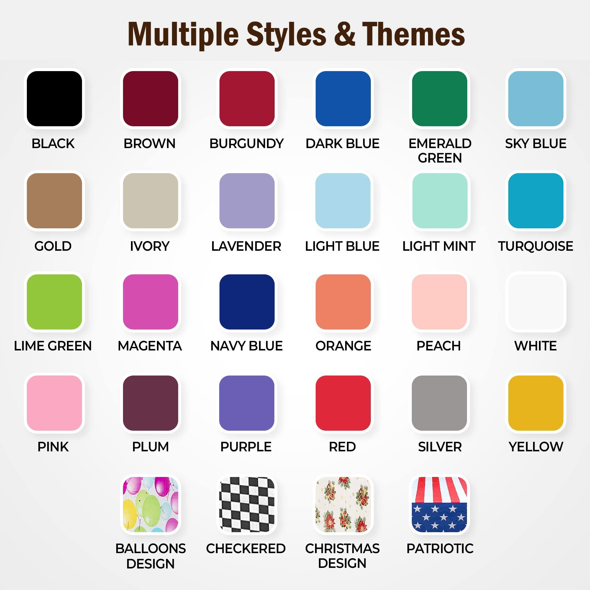 Exquisite Exquisite 12-Pack Premium Plastic Tablecloth 84in. Round Table Cover - Navy Blue