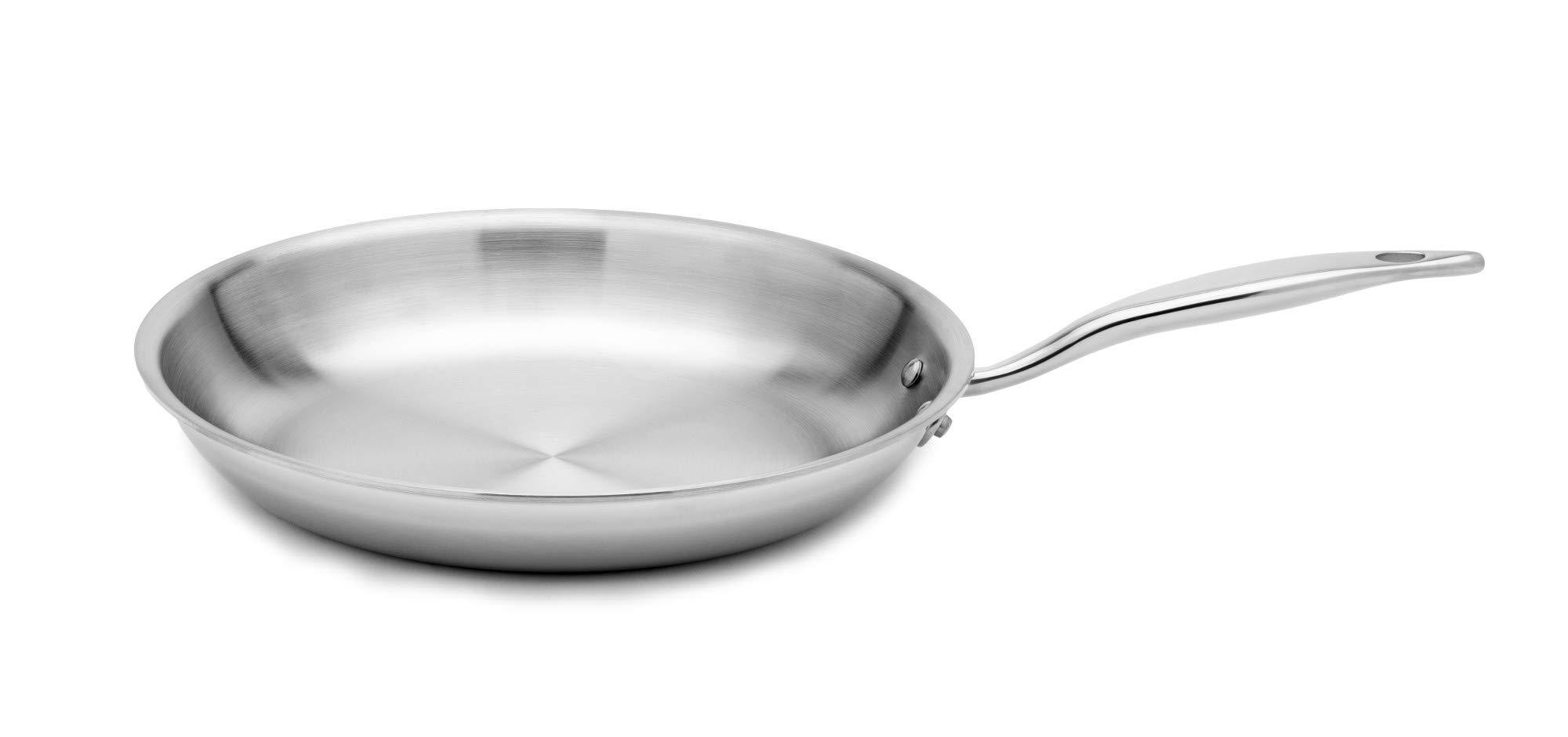 Heritage Steel Heritage Steel 12 Inch Frying Pan | Made In USA | Titanium Series 316Ti Skillet with Stay Cool Handle | Fully Clad Stainless Steel Pan with 5-Ply Construction | Induction Ready & Non Toxic
