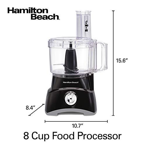 Hamilton Beach Hamilton Beach Food Processor & Vegetable Chopper for Slicing, Shredding, Mincing, and Puree, 8 Cup, Black