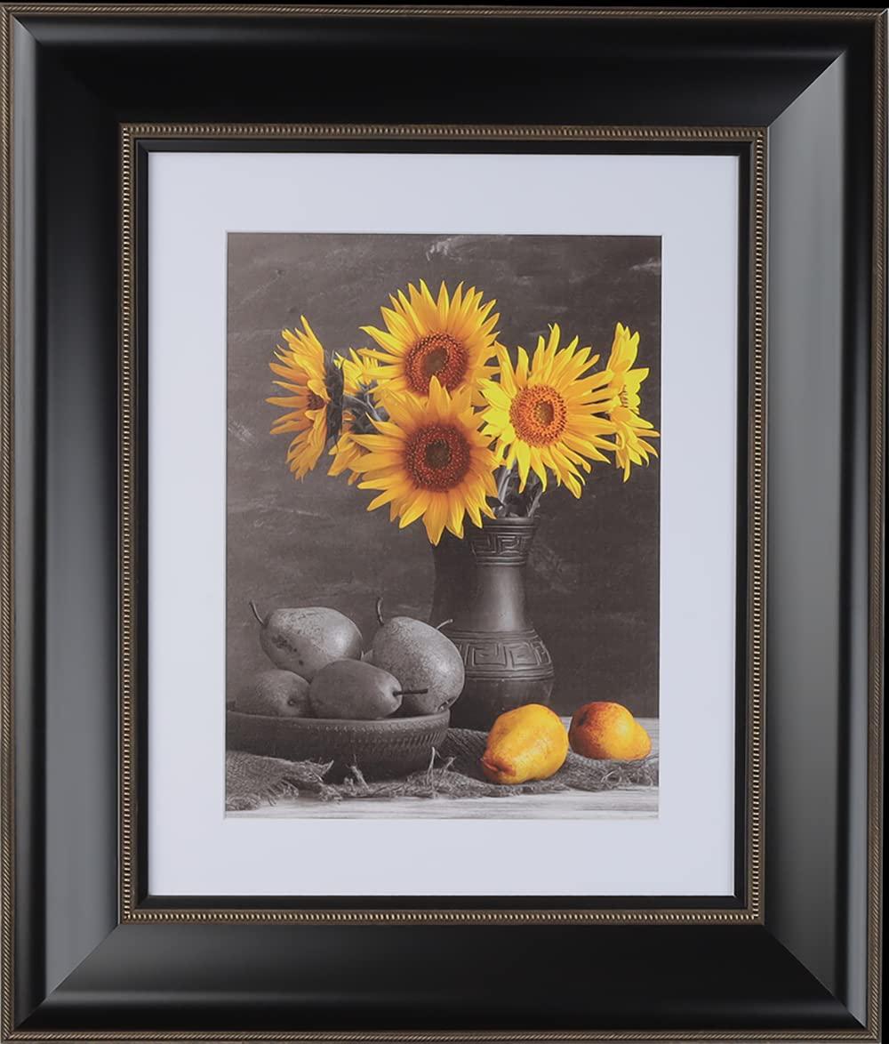 WHOLESALE ARTS AND FRAMES WHOLESALE ARTS AND FRAMES 4\" Polystyrene Excellency Matted Picture Frame with Mat 11x14 for 8x10 Artwork 1261 Series Decadent Chocolate Gold Made in USA by Wholesaleartsframes-com