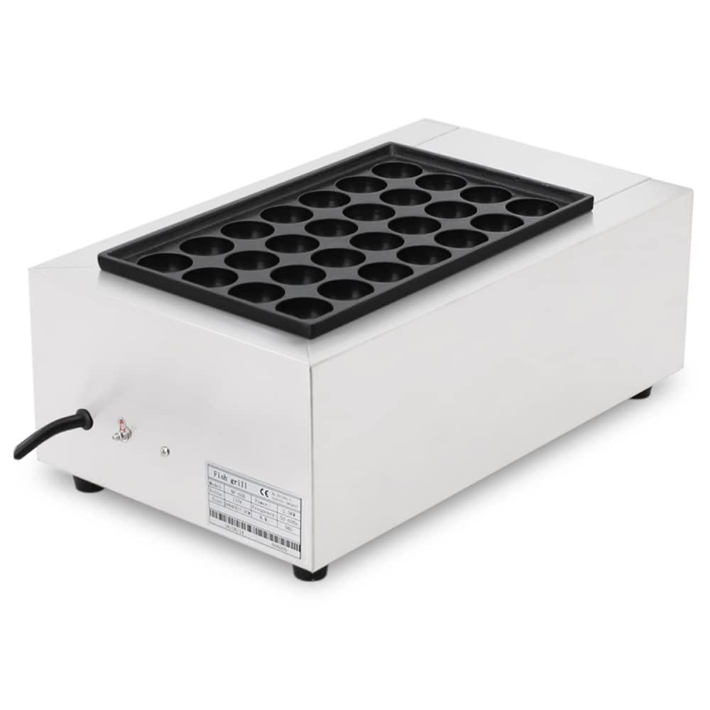 EQCOTWEA EQCOTWEA Electric Takoyaki Maker, 28 Holes Commercial 110V 1.8KW Electric Non-stick Baker Electric Takoyaki Japanese Octopus Fish Ball Maker Machine Takoyaki Grill