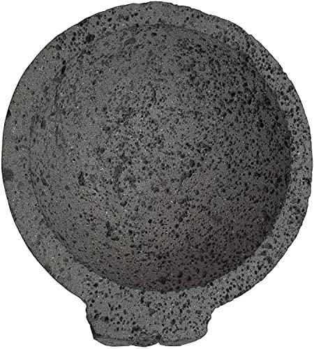 Lindo Brand Lindo Brand 8.6 inch Molcajete Mortar and Pestle with Pig Design, Mexican Handmade with Lava Stone Ideal as Herb Bowl, Spice Grinder, Volcanic Stone