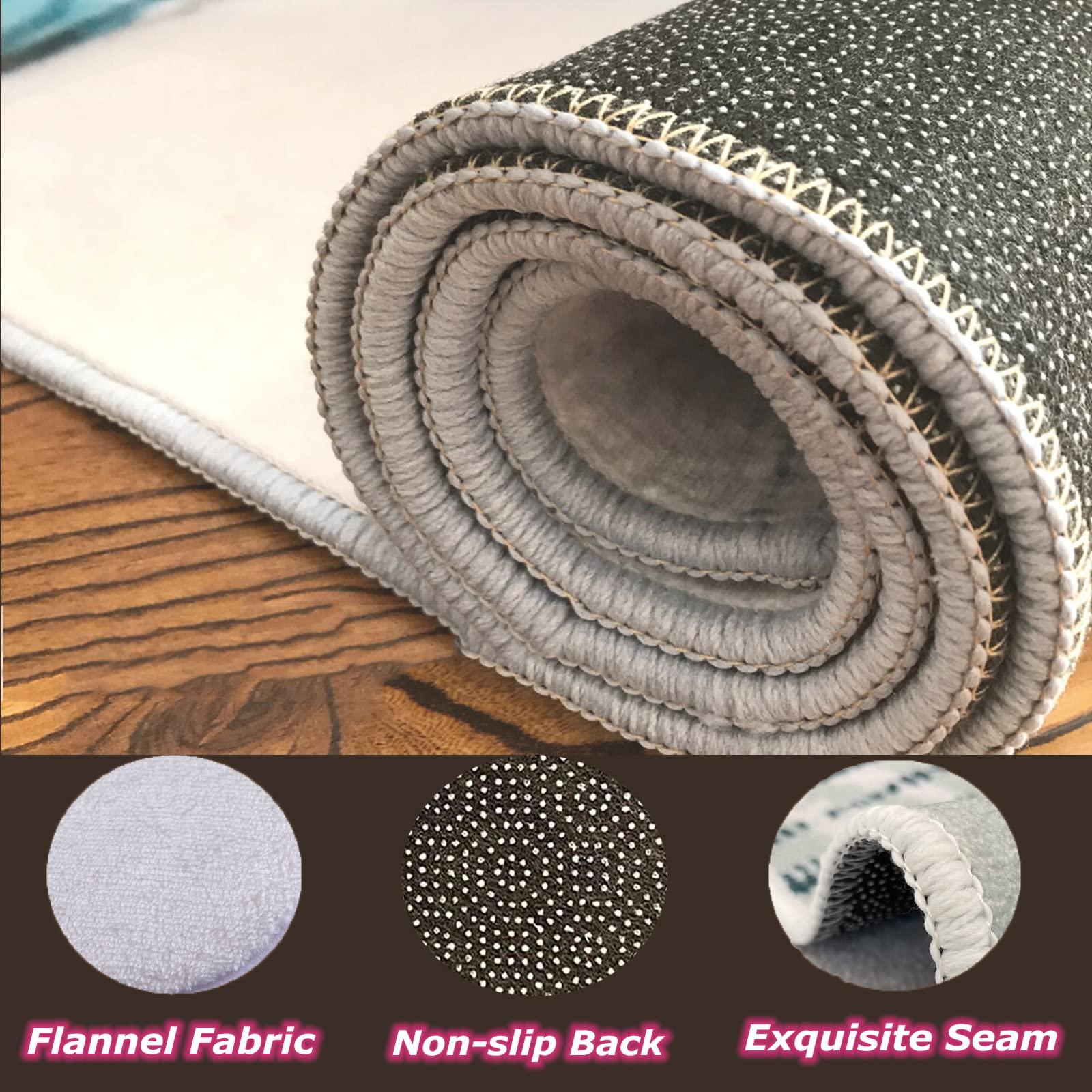 Meuaino Rustic Lodge Bear Moose Area Rug, Retro Rustic Lodge Wildlife Decorative Rug, Easy Clean Carpet with Anti-Slip Backing for Bedroom Living Room Dining Room Office 4ftx6ft