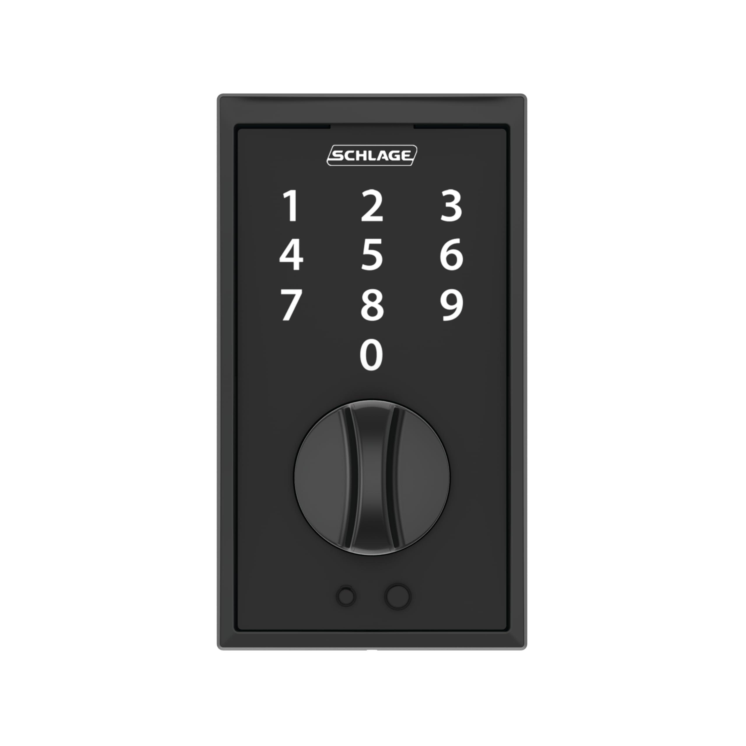 SCHLAGE SCHLAGE BE375 CEN 622 Touch Keyless Touchscreen Electronic Deadbolt Lock, Matte Black