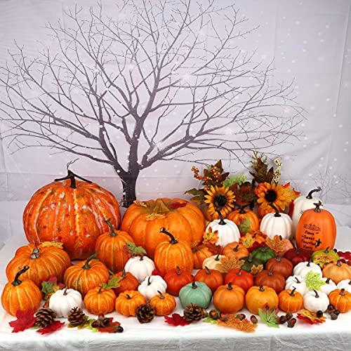 Gresorth Gresorth 13 inch Super Large Artificial Pumpkin for Outdoor Porch Fake Big Cushaw Autumn Fall Harvest Home Garden Farmhouse Party Christmas Halloween Decoration
