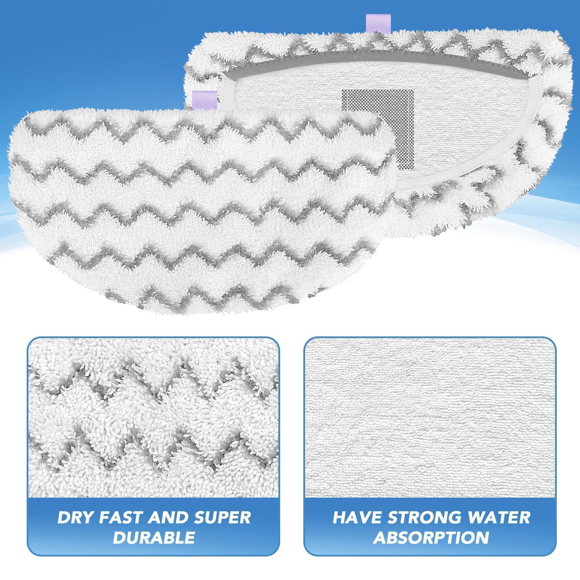 Tidy Monster Tidy Monster Steam Mop Replacement Pads Compatible with Bissell Powerfresh Steam Mop 1940 1806 1544 1440 2075A 2685A Series, Part # 5938 & 203-2633, 1606668 & 1606669 (4-White)