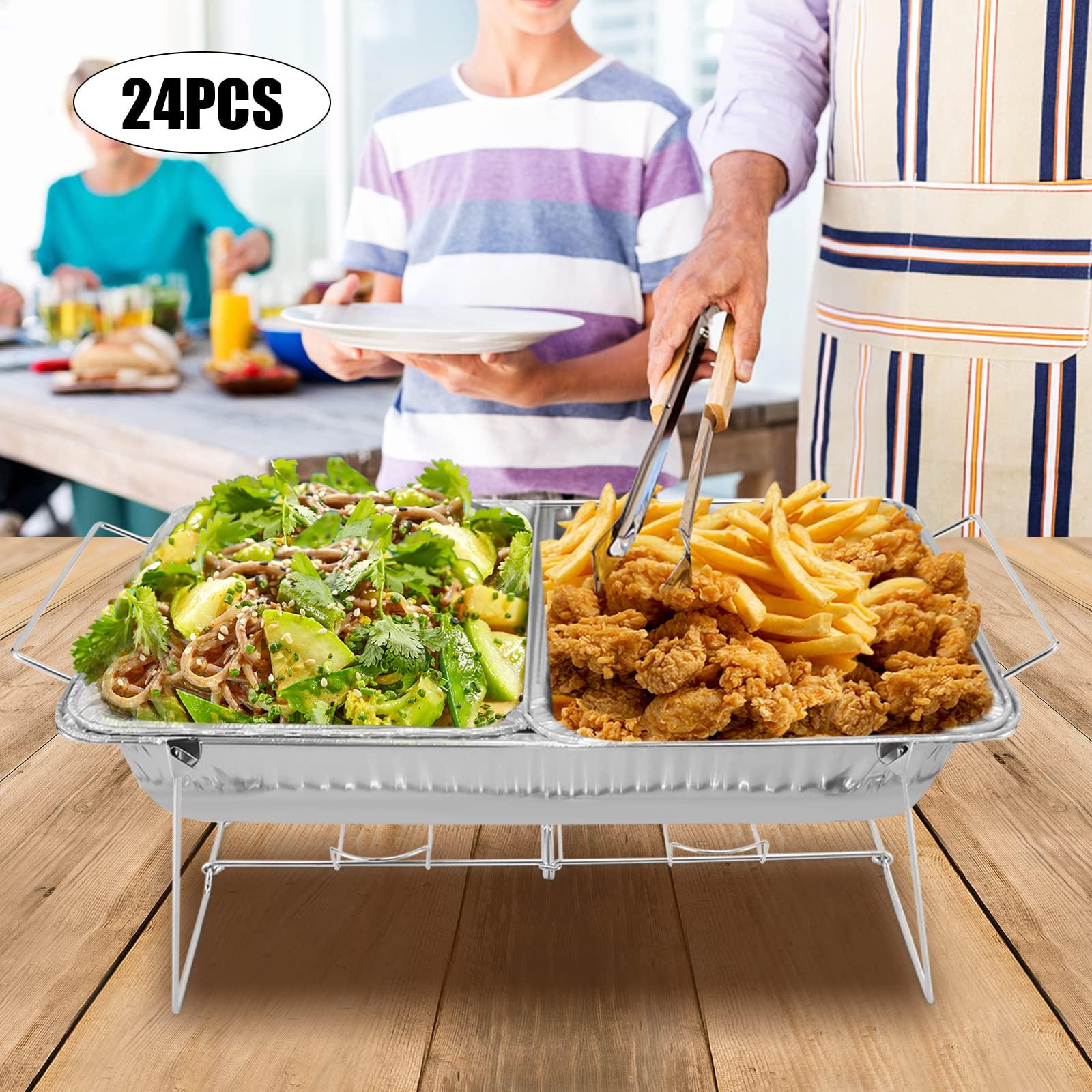 WUSILILU WUSILILU Chafing Wire Rack, 24 Pack Full Size Foldable Iron Racks Buffet Stand Racks Holder for Dish Serving Trays Food Warmer Catering Supplies for Parties