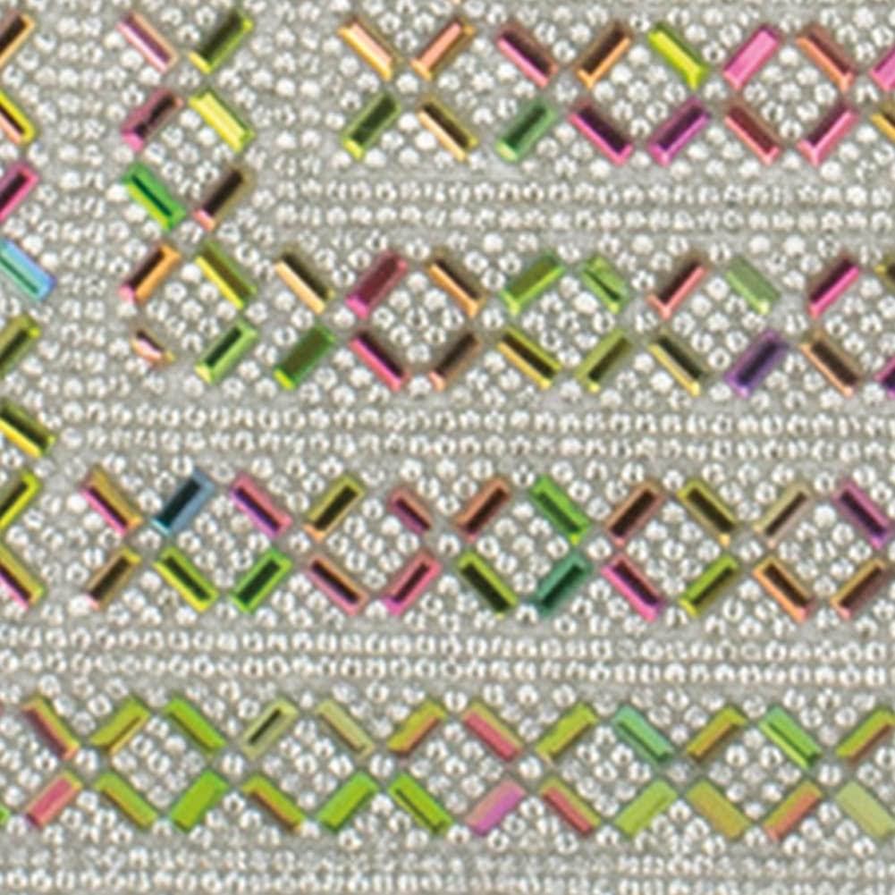 Sparkles Home Madison Avenue Table Runner, Glass Rhinestones in Dazzling X Pattern, for Formal Dining Table Settings, Events, Weddings, Rainbow, 108\", Sold Individually