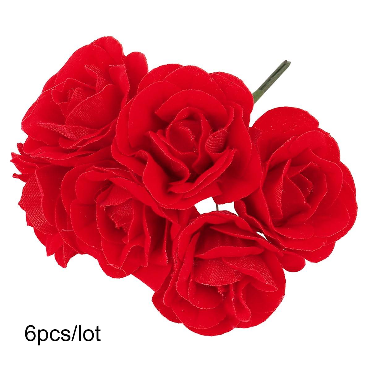 ECYC Ltd ECYC Ltd 6Pcs/lot Artificial Flower Stamen Pistil Artificial Holly Berries Double Head Mini Stamens Red Faux Flower Stamen Fake Berries for Flower Making Christmas Wreath Decorations DIY Crafts