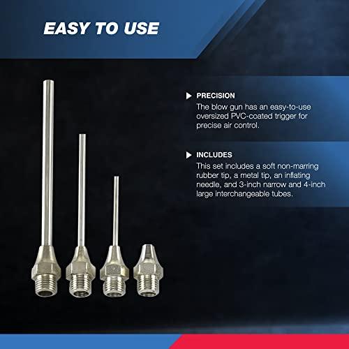 Neiko Neiko 31112 Air Blow Gun Nozzle Set, Air Compressor' Air Gun W/ 5 Interchangeable Nozzles, Air-Compressor Accessories Tools Air Gun, Air Blower Gun