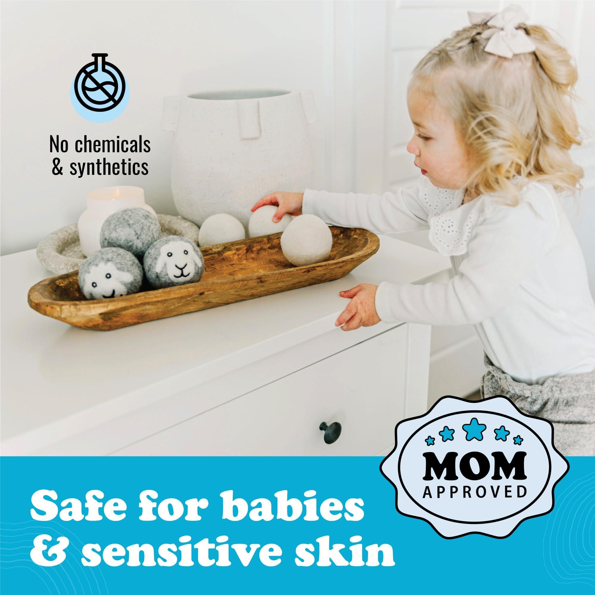 Smart Sheep Wool Dryer Balls - Smart Sheep 3-Pack - XL Premium Natural Fabric Softener Award-Winning - Wool Balls Replaces Dryer Sheets - Laundry Balls