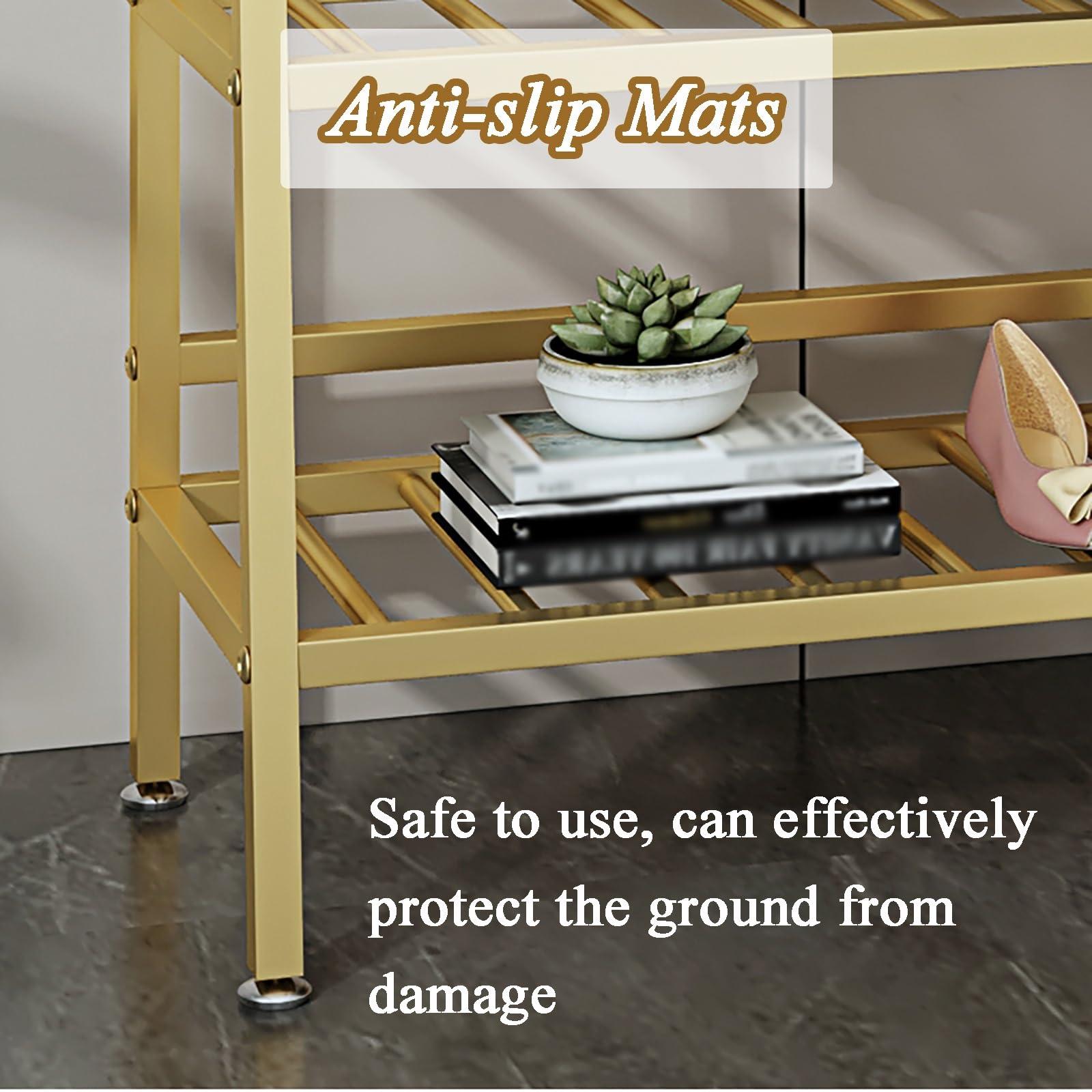 HomeLoft Basics Heavy Duty Clothes Rails for Bedroom, Costoffs Freestanding Coat Rack for Small Spaces, Coat Stand for Bedroom(Gold-Third Floor,150 * 38 * 170cm)