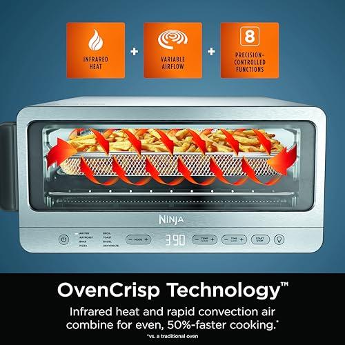 Ninja Ninja Flip Toaster Oven&Air Fryer, 8-in-1 Functionality, Flip Up&Away Capability for Storage Space, LargeCapacity, Air Fry Basket, SheetPan, Wire Rack&Removable Crumb Tray, Stainless,1800 watts, SP151
