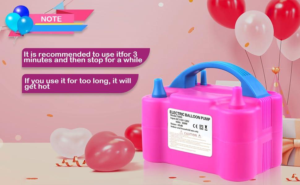QIPUMP Balloon Pump Electric, 110V 600W Balloon Blower Inflator Dual Nozzle Air Pump Balloons Inflator for Decoration, Party, Sport,Gifts:2 Balloon Tying Tools