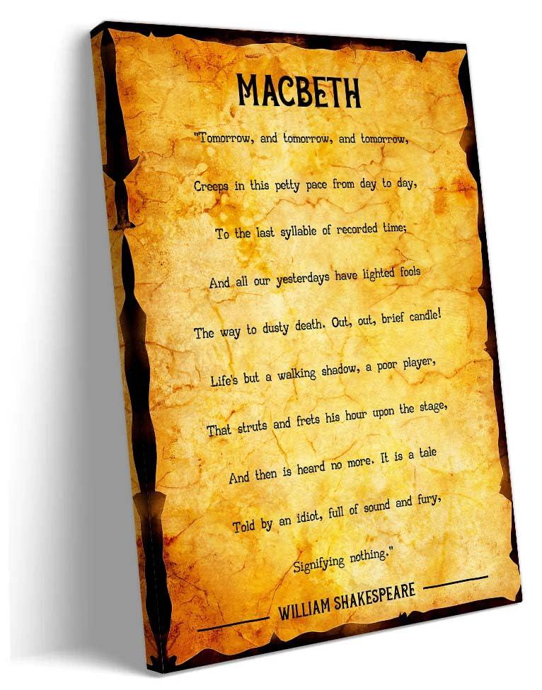 Peastrog Peastrog Macbeth Poem Wall Art Quotes Poster Landscape Painting Canvas Set Modern Home Decorations for Bedroom Picture for Hallway Vertical Artwork (16.00\'\'x24.00\'\',Framed)