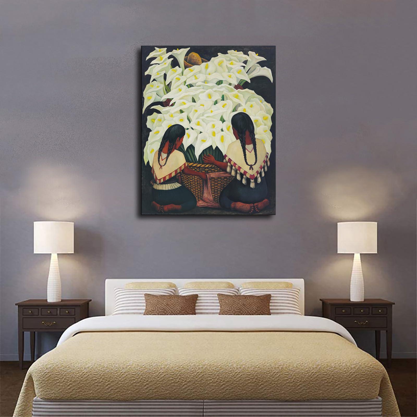 NikkOh NikkOh Calla Lily Vendor Diego Rivera Poster Canvas Painting Wall Art Picture Gift Bedroom Home Aesthetic Decoration (Unframed,2027inch)