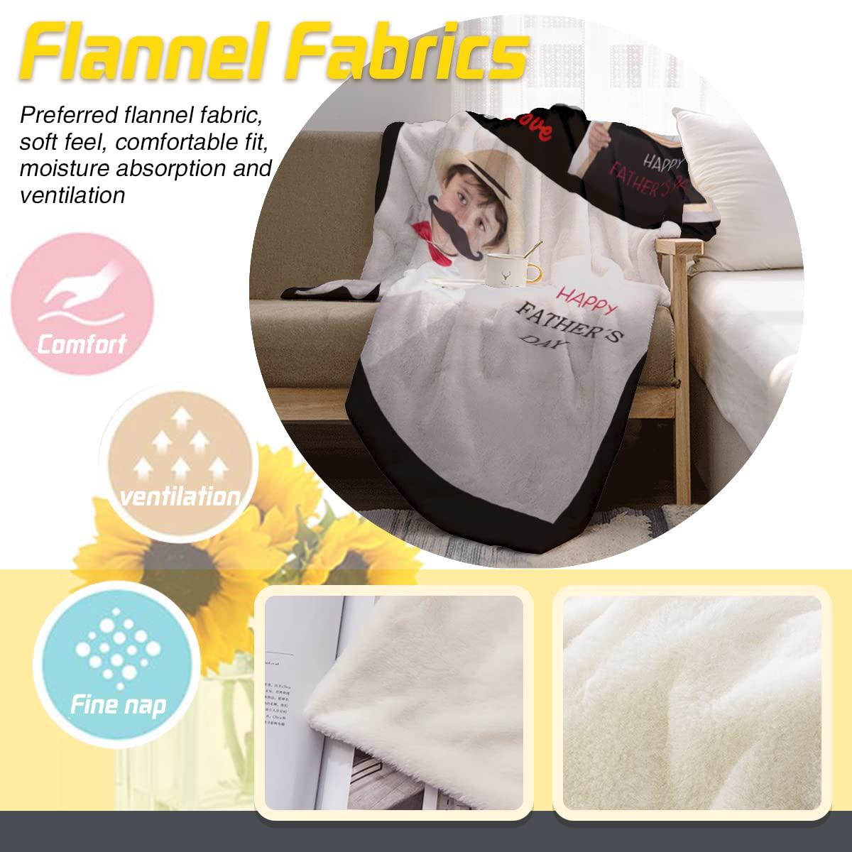 UNXUECO Personalized Photo Throw Blankets Customized Pictures Blanket Soft Fleece Blanket for Family Wedding Birthday Christmas Valentines Day Gifts for Women Men Him Her 51.2\"X39.4\"