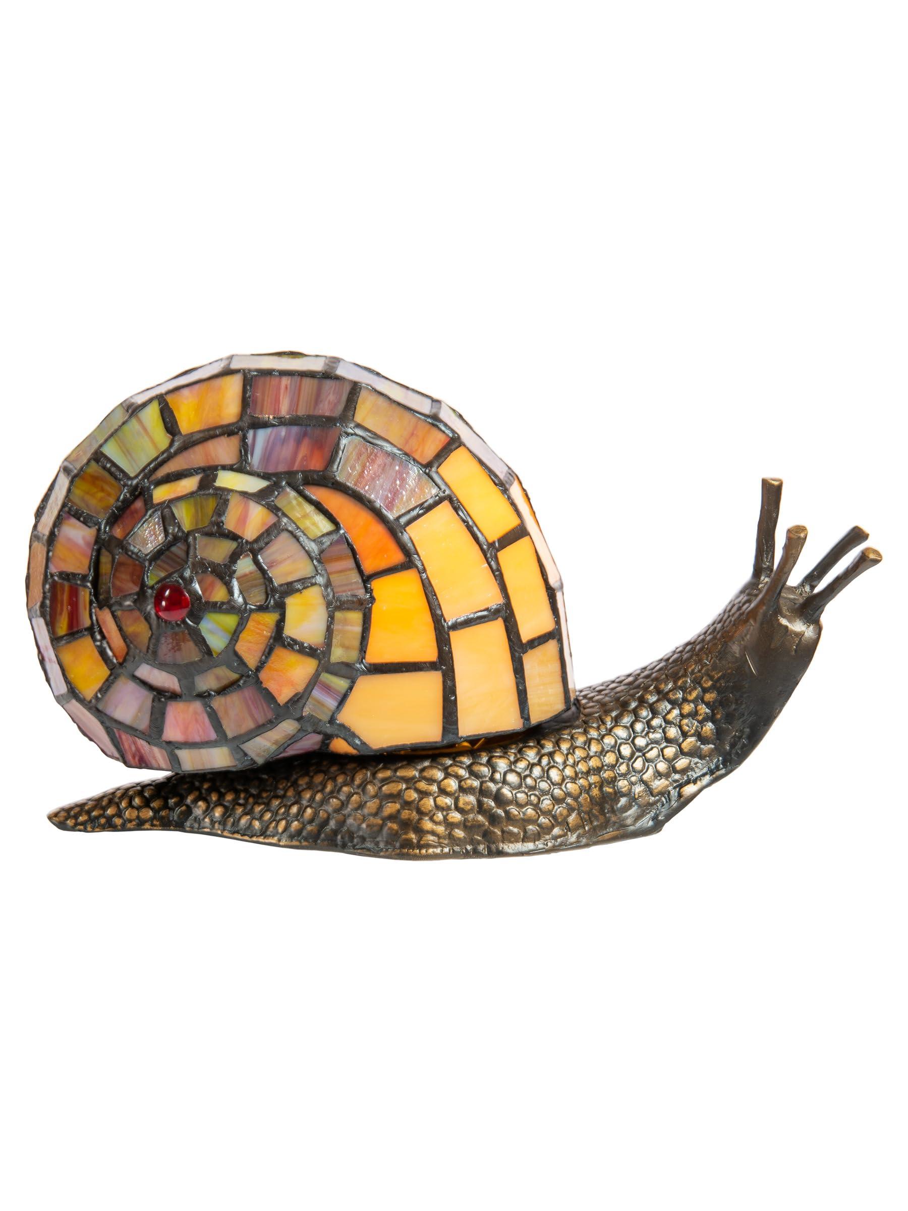 Dale Tiffany Lamps Dale Tiffany TA15173 Snail Tiffany Accent Table Lamp, Antique Bronze