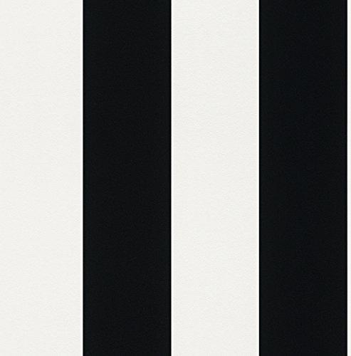 Rasch Rasch, “Just Me” Paper Wallpaper, Graphic Design, Striped, Black and Cream/White Colour, 286694
