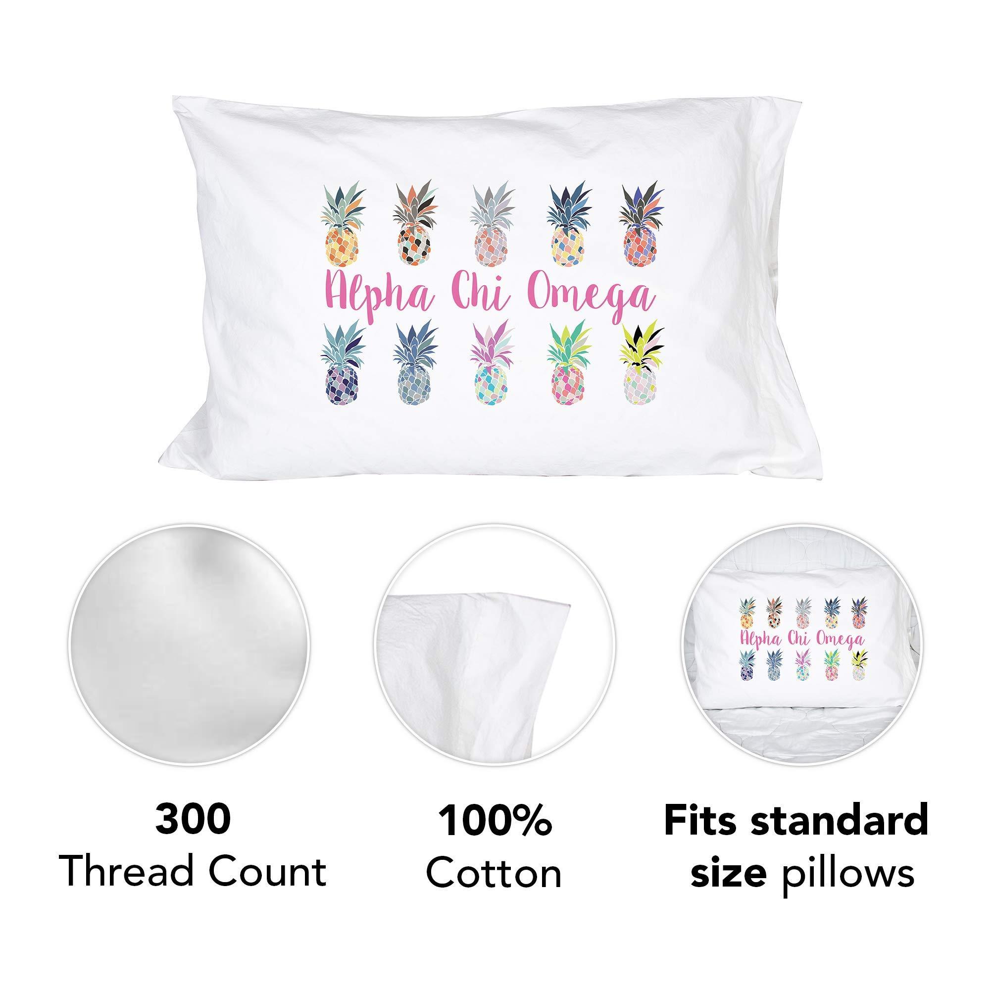 Desert Cactus Desert Cactus Alpha Chi Omega Pillowcase Sorority Pineapple Pop Art 220 Thread Count 100% Cotton AXO