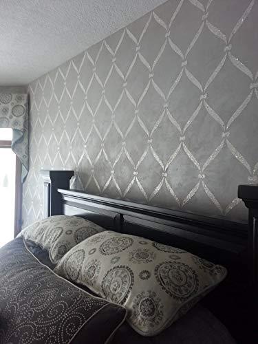 Royal Design Studio Stencils Ribbon Lattice Wall Stencil for DIY Painting Wallpaper Look