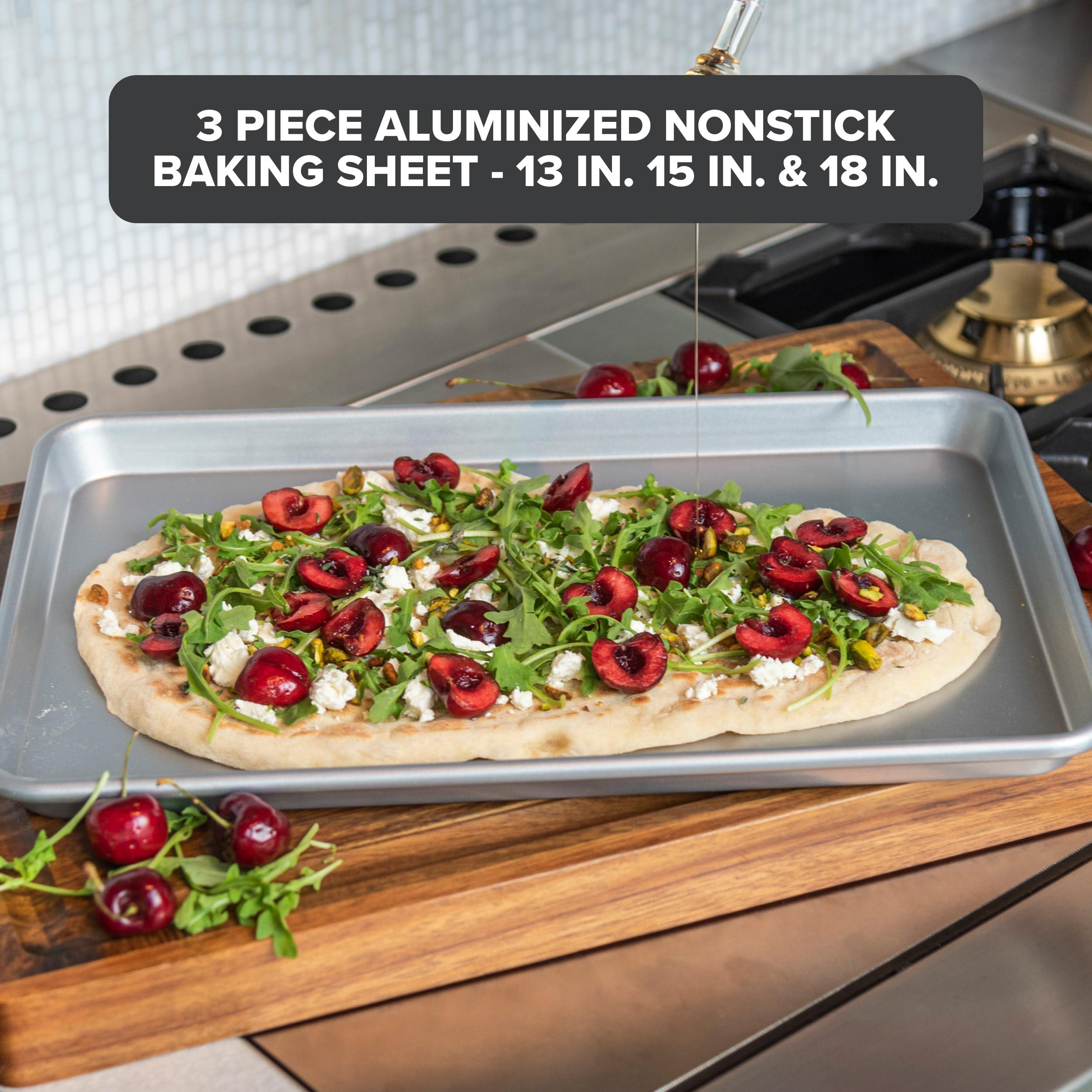 VIKING Viking Culinary Nonstick Baking Sheet 3 Piece Set, Large, Medium & Small, Aluminized Steel, 0.8. mm Gauge