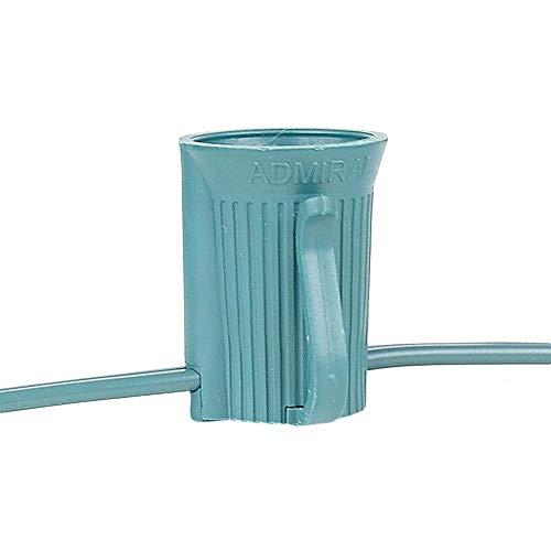 Novelty Lights 100 Foot C9 Multi Ceramic Christmas String Light Set - Outdoor Christmas Light String - – Opaque Christmas Bulbs - Roofline Light String – Outdoor String Lights - Green Wire