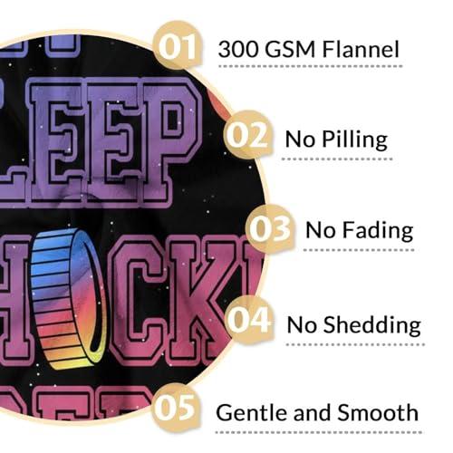 COOPASIA Hockey Blanket Gifts - 60\"x80\" Sports Throw Blanket for Boys Girls - Blue Soft Plush Blankets for Bed, Couch & Living Room