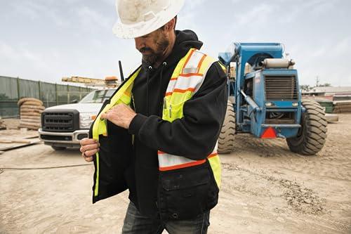 ML Kishigo Kishigo Unisex High Visibility Reflective Premium Black Series Black Bottom Vest 1515, Zipper Closure, Polyester, ANSI 107 Type R/Class 2, Construction, Utility, Waste Management (Lime, L)