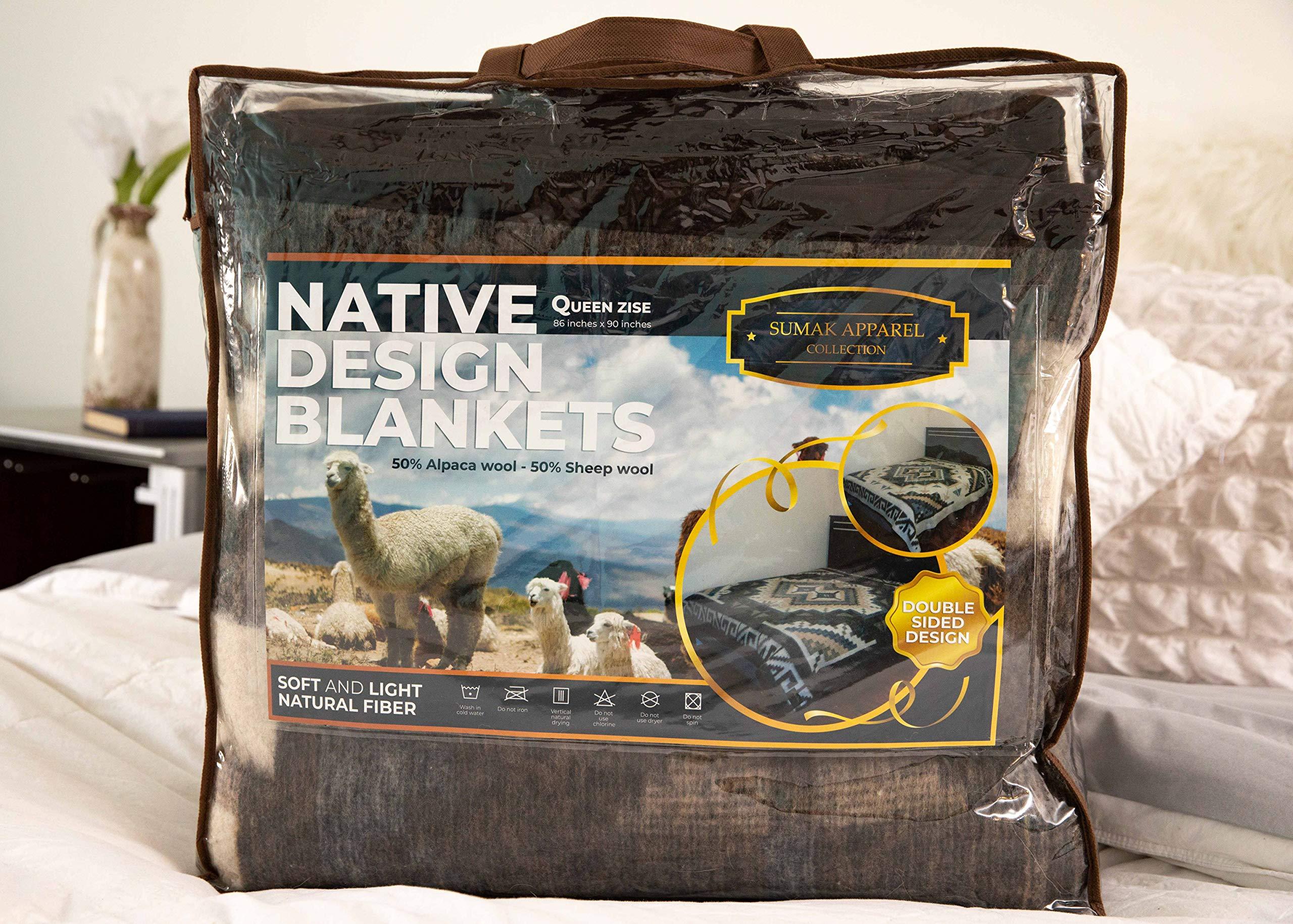 huancayo Alpaca and Sheep Wool Blanket | 50% Alpaca & 50% Sheep | Made in Per