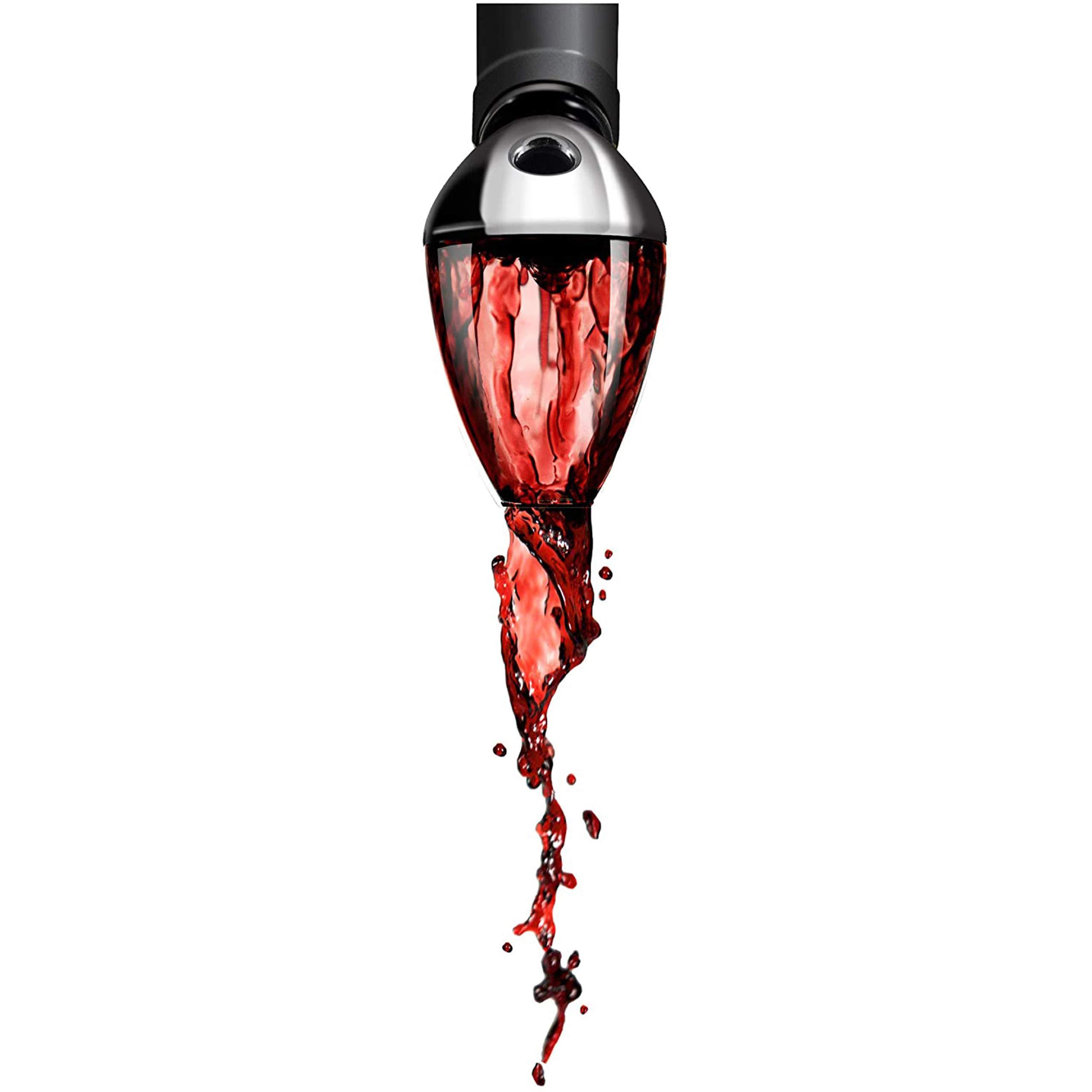 Rabbit Rabbit Wine Aerator and Pourer, 7-Inch, Silver/Black/Clear