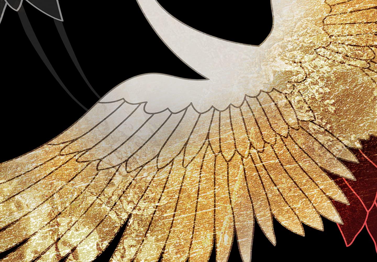 artgeist artgeist Japanese Room Divider Crane Bird Animals Nature 135x171 cm 3 Panel Folding Screen Japan Design Home Decoration Art Deco Abstract g-C-10115-z-b