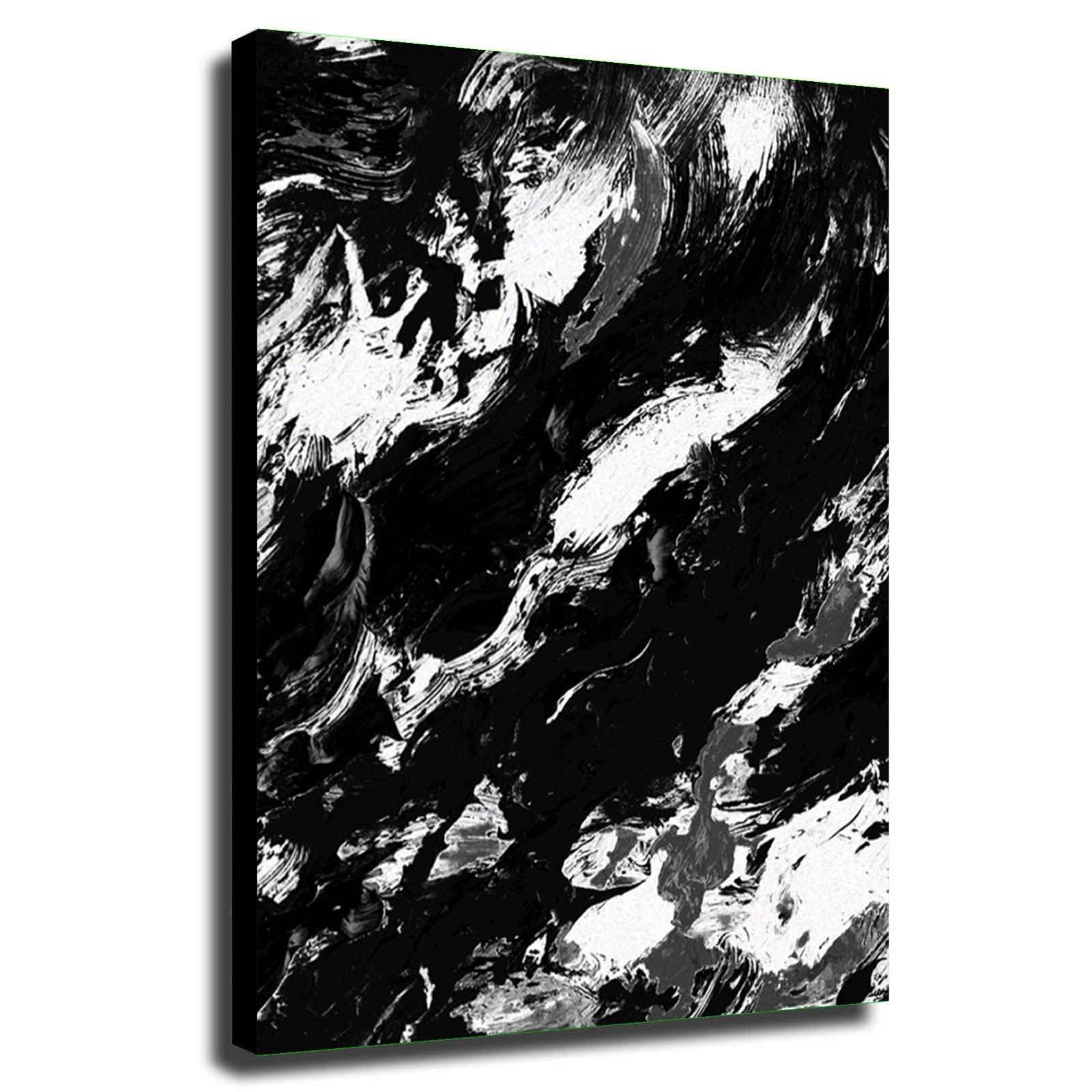 KSALPCH 100% Hand-Painted Original Paintings Original Black And White Oil Painting Art Wall Art Acrylic Painting on Canvas Canvas Original Modern (137X183CM)54X72 inches Unstretched