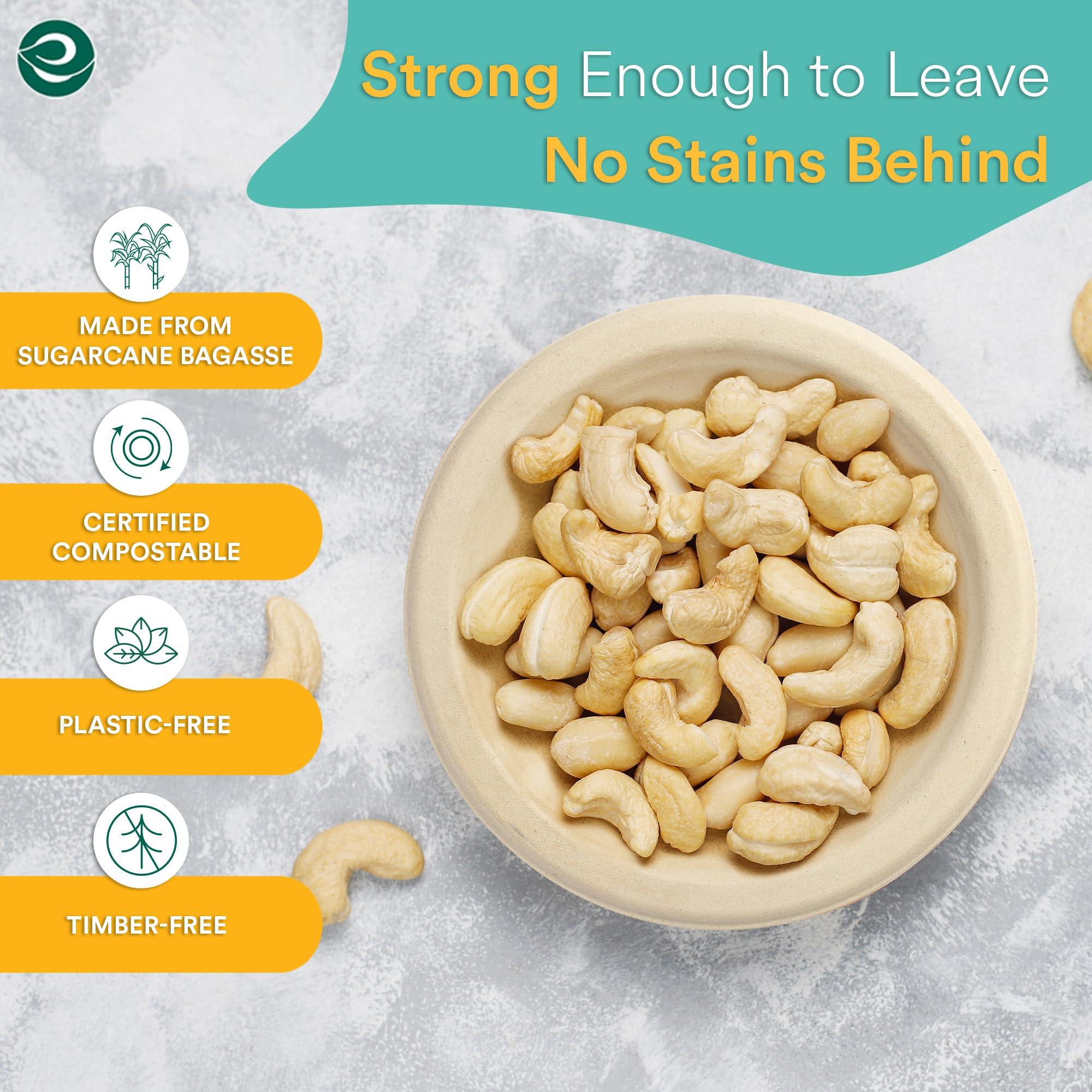 ECO SOUL ECO SOUL 100% Compostable 16 Oz Soup Bowls [100-Pack] Disposable dessert bowls I Heavy duty paper bowl I Eco-friendly salad bowl I Biodegradable large Bowls